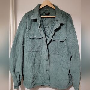 Forever 21 Men's Teal Corduroy Quilted Jacket